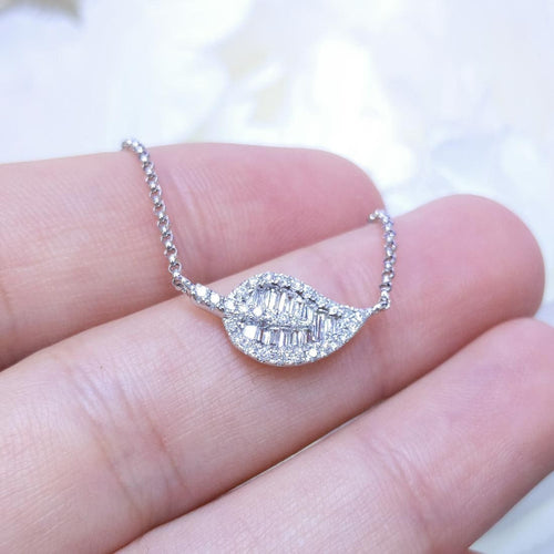 0.29CT Baguette and Round Cut Diamond Floral Pendant (etsy image id: 2770704594)