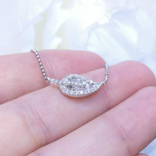 0.29CT Baguette and Round Cut Diamond Floral Pendant (etsy image id: 2770704630)